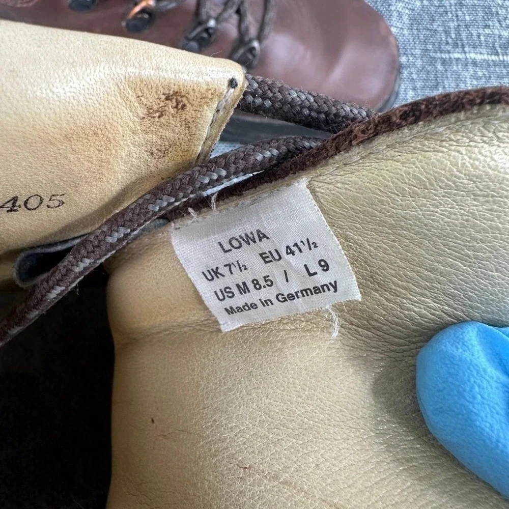 LOWA Boots Mens US 8.5 EU 41.5‎ Brown Baffin Pro Leather Hiking Trekking Germany